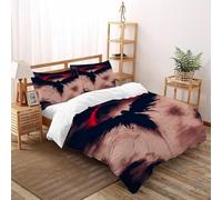 SanLiLLohKi Halo Rouge Ange Noir Housse De Couette 3 Pièces Dark Flying Animal 3D Motif Imprimé Linge De Lit Microfibre pour Adulte Et Enfant avec 2 Taie d'oreiller Super King（260x220cm）