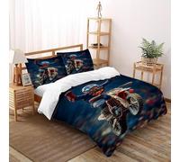 SanLiLLohKi Housse De Couette 3 Pièces Extreme Stadium Human 3D Motif Imprimé Ensemble Literie Microfibre pour Adulte Et Enfant avec Taies d'oreiller Super King（260x220cm）
