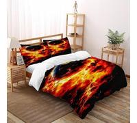 SanLiLLohKi Montagnes éclipse Housse De Couette 3 Pièces Thèmes Gothiques 3D Imprimé De Linge De Lit Microfibre Adulte avec Fermeture Éclair E Taies d'oreiller Super King（260x220cm）