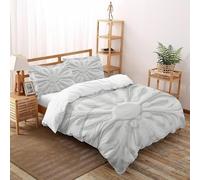 SanLiLLohKi Motif ornemental Housse De Couette 3 Pièces Neigeflake Ice Landscape Imprimé De Couvre-Lit Microfibre pour Adulte Et Enfant avec 2 Taie d'oreiller Double（200x200cm）