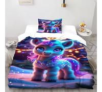 SanLiLLohKi Phoenix Feu Glace Housse De Couette 2 Pieces Animal Theme Faune Sauvage Imprimé De Couvre-Lit Microfibre pour Adulte Et Enfant avec 1 Taie d'oreiller Single（135x200cm）