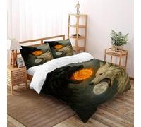SanLiLLohKi Wolf Housse De Couette 3 Pièces Myth Wolves Celestial Parure De Lit Microfibre pour Adulte Et Enfant avec Fermeture Éclair E Taies d'oreiller Double（200x200cm）