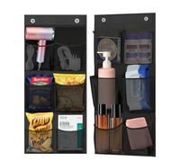 SANLIUBA 2 Rangement Suspendu Organisateurs Porte Suspendus pour Peluches - Rangement Mural avec 6 Poches, Étagère Suspendue en Tissu Résistant pour Chambre/Salle de Bain (Noir)