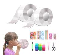 SANLIUBA Nano Tape，Ruban Adhésif Transparent Polyvalent pour Bricolage, Fabriqué à La Main pour Faire des Bulles et Soulager le Stress
