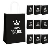 SANLIUSANJIU 10 pièces Team Bride Sacs cadeaux, JGA Sacs cadeaux demoiselles d'honneur, 15x8x21cm Evjf Sacs en papier avec poignées pour cadeaux de mariage (C)