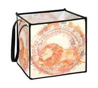 sanluoli Bac de rangement pliable en tissu pour partitions de musique Motif lion pêche 33 x 33 x 33 cm