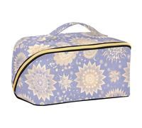 sanluoli Boho Pastel Purple Moon Cosmetic Bag with dividers Large Capacity Travel Cosmetic Bag Travel Size Accessories