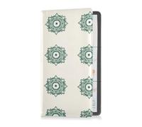 sanluoli Boho Simple Fleurs vertes en cuir PU Porte-carte d'immatriculation et d'assurance pour voiture, boîte à gants pour conducteur, propriétaire, remorque, moto, bateau