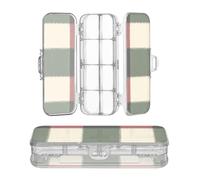 sanluoli Boîte à crayons en plastique transparent à double étage pour fournitures de papeterie avec couvercle hermétique Vert et rouge Buffalo