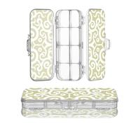 sanluoli Boîte à crayons plate en plastique transparent à double étage pour enfants avec couvercle à pression Motif géométrique Jaune