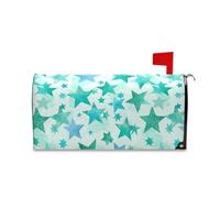 sanluoli Caja de correos Étui magnétique pour boîte aux lettres de Noël Motif étoiles Vert menthe et bleu 52,8 x 64,5 cm