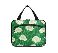 sanluoli Carnationace Trousse de maquillage de voyage à suspendre avec crochet, trousse de maquillage lavable pour voyageurs voyage organisateur de maquillage pour voyage, Carnation Lace Grass Green