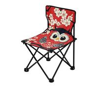 sanluoli Chaise de pêche sur glace avec dossier Hibou Style japonais Cœur Saint-Valentin Chaise portable avec sac de transport