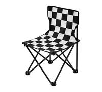 sanluoli Chaise de randonnée pliable à carreaux Buffalo avec sac de transport Noir/blanc