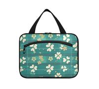 sanluoli Clover Trousse de maquillage à suspendre avec crochet, sac fourre-tout unisexe pour accessoires de voyage pour femme voyage cartera para maquillaje, Trèfle vert rayé
