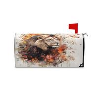 sanluoli Couverture de boîte aux lettres magnétique décorative en forme de visage de lion d'automne pour Pâques 52,8 x 64,5 cm