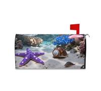 sanluoli Couverture magnétique de boîte aux lettres décorative sous-marine colorée pour boîte aux lettres patriotique pour la Saint-Valentin, 52,8 x 64,5 cm