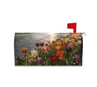 sanluoli Couvertures de boîte aux lettres décoratives avec paysage printanier français pour la Saint-Valentin, le Nouvel An, 45,7 x 52,6 cm