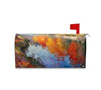 sanluoli Couvertures magnétiques de boîte aux lettres décoratives pour l'automne - Motif paysage d'automne français - 52,8 x 64,5 cm