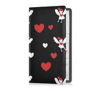 sanluoli Cupid Love Étui portefeuille en cuir pour permis de conduire, cartes et documents essentiels pour la Saint-Valentin Rouge
