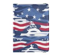 sanluoli Drapeau Yacht2 4th of Juillet Independence Day Porte-passeport en cuir Étui de protection pour passeport Étui portefeuille Ultra fin