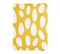 sanluoli Étui portefeuille en cuir imperméable à pois blancs sur fond jaune