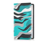 sanluoli Étui portefeuille pour documents essentiels, permis de conduire, cartes d'assurance en cuir de qualité supérieure, bleu turquoise, gris fumé