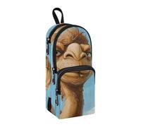 sanluoli Evil Camel Trousse à crayons en nylon 3 compartiments Grande capacité en maille pour adolescentes et filles 1600 ml