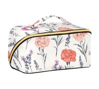 sanluoli FLOWERs Blooms Trousse de maquillage portable avec séparateurs pour femme Rouge Violet