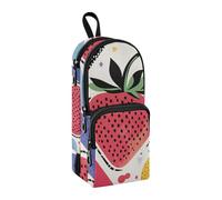 sanluoli Fraise Pop Art Nylon 3 Compartiments School Pencil Bag Big Capacity Slot Pencil Case Stationery Bag For Man High School 1600ml