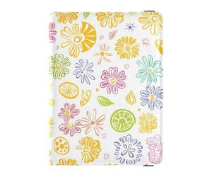 sanluoli Fresh Spring Simple Colorful Flowers Cuir Passeport et Vaccin Card Holder Combo Passeport Case Travel Documents Wallet Passport Holder Case Léger