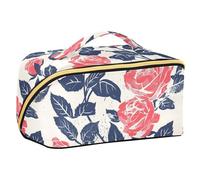 sanluoli Grande trousse de toilette avec séparateurs Motif roses et océans Taille voyage