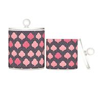 sanluoli Guilloche Lot de 2 boîtes de rangement en plastique transparent avec couvercle pour cotons-tiges, cotons-tiges, cure-dents, trombones, noir pêche