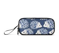 sanluoli Henri Style Hérisson Indigo Sac de rangement en nylon Grande capacité Art Crayon Trousse Papeterie pour Bureau Homme