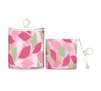 sanluoli Henri Style Lot de 2 boîtes de rangement colorées en plastique transparent avec couvercle pour cotons-tiges, cotons-tiges, cure-dents, trombones