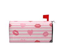 sanluoli Housse de boîte aux lettres d'amour en forme de cœur et de lèvre pour Pâques Motif rayures blanches 52,8 x 64,5 cm