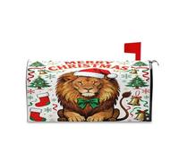 sanluoli Housse de boîte aux lettres décorative avec inscription Merry Christmas Lion Vert 52,8 x 64,5 cm