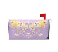 sanluoli Housse de boîte aux lettres décorative pour Saint-Valentin, motif papillon, violet, doré, 45,7 x 52,6 cm