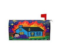 sanluoli Housse de boîte aux lettres magnétique décorative avec inscription « I Sleep When The House is on Fire » - 45,7 x 52,6 cm