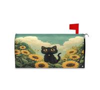 sanluoli Housse de boîte aux lettres magnétique décorative avec motif chat et marguerite et tournesol pour patricks - 45,7 x 52,6 cm