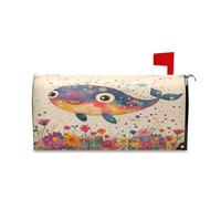sanluoli Housse de boîte aux lettres magnétique décorative en forme de baleine douce pour le printemps, l'été, 45,7 x 52,6 cm
