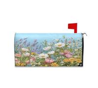 sanluoli Housse de boîte aux lettres magnétique décorative et esthétique pour boîte aux lettres d'été et patricks Vert pêche 52,8 x 64,5 cm