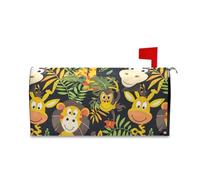 sanluoli Housse de boîte aux lettres motif zoo girafe singe pour Thanksgiving mignon couverture d'été 52,8 x 64,5 cm Caja de correos