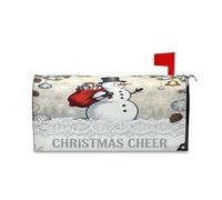 sanluoli Housse magnétique décorative pour boîte aux lettres patriotique Motif bonhomme de neige Blanc nordique 52,8 x 64,5 cm