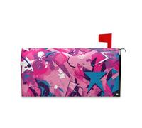 sanluoli Housse pour boîte aux lettres magnétique Motif graffiti art étoiles rouges abstrait pour Noël 52,8 x 64,5 cm