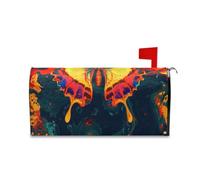 sanluoli Housses de boîte aux lettres décoratives pour Halloween, Noël, motif papillon coloré psychédélique, 45,7 x 52,6 cm