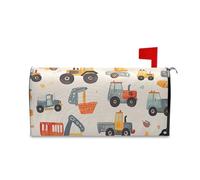sanluoli Housses de boîte aux lettres vintage avec motif de dessin animé pour voiture, camion, gris, pour Saint-Valentin, couverture magnétique 52,8 x 64,5 cm pour buzon