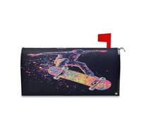 sanluoli Housses magnétiques décoratives pour boîte aux lettres d'Halloween et de Pâques - Motif étoiles noires - 45,7 x 52,6 cm