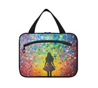 sanluoli Kit de voyage à suspendre avec crochet, motif cœurs colorés arc-en-ciel, trousse de maquillage pour voyage, hôtel bolsa para maquillaje, Cœurs colorés arc-en-ciel