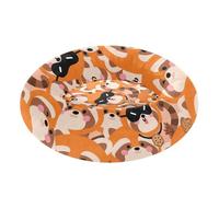 sanluoli Lits en forme de beignet en forme de renard orange pour animaux de compagnie de petite taille, taille S